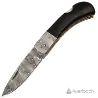 Auerbach Damastmesser Damaszener Stahl Horn "Arthur" Taschenmesser